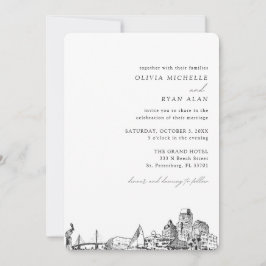 Convites St. Petersburg Wedding Elegant Skyline Invitation