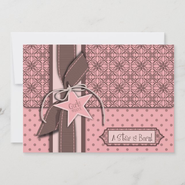 Convites Star é Nascer de Chá de fraldas (Frente)
