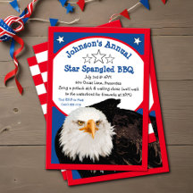 Star Spangled 4 de julho Partido CHURRASCO Vermelh