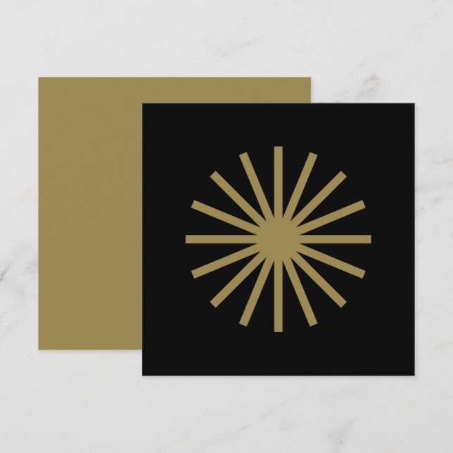 Convites Starburst Dourado e preto (Frente/Verso)