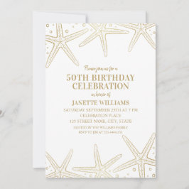 Convites Starfish Beach Adult 50ª Festa de aniversário