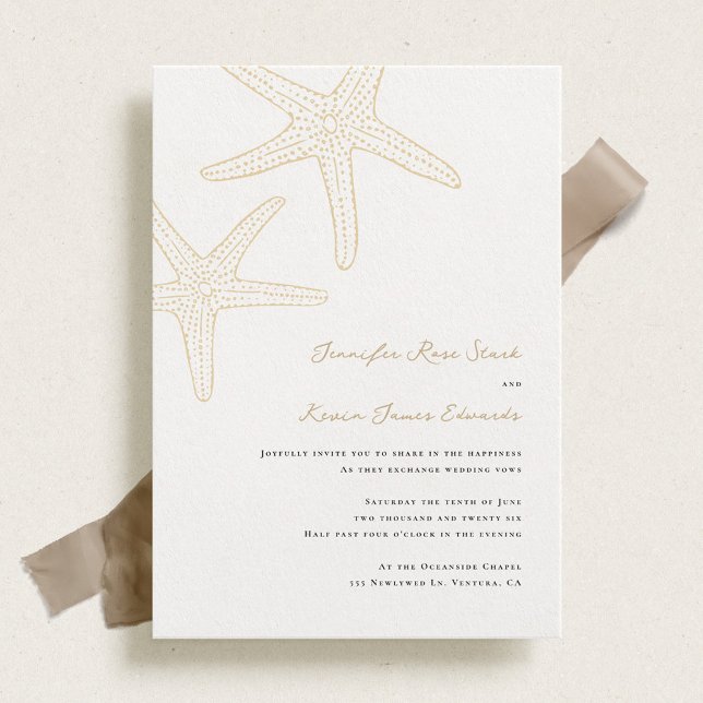 Convites Starfish Beach Wedding (Criador carregado)
