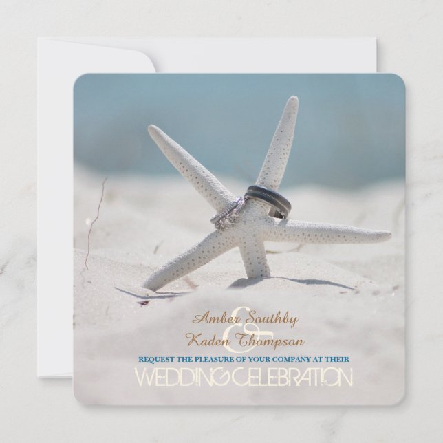 Convites Starfish Beach Wedding (Frente)