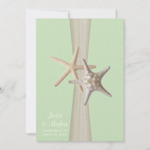 Convites Starfish Beach Wedding Light Green