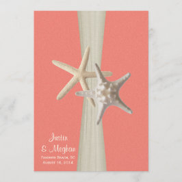 Convites Starfish Beach Weding Coral Shell