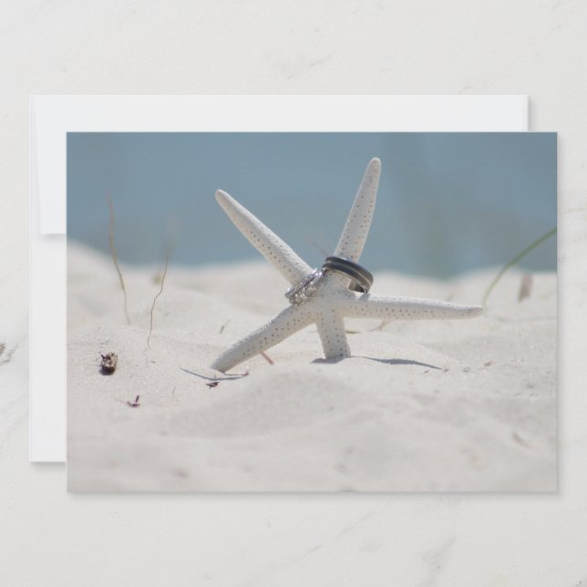 Convites Starfish de Casamento de Praia (Frente)