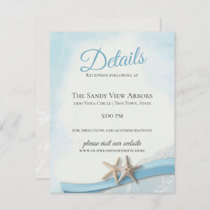 Convites Starfish de Vintage e Lace com Detalhes do Coração