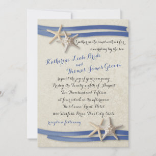 Convites Starfish e Ribbon Blue