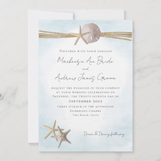 Convites Starfish e Rope Beach Wedding