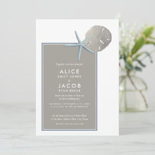 Convites Starfish e Sand Dollar - Casamento de Praia