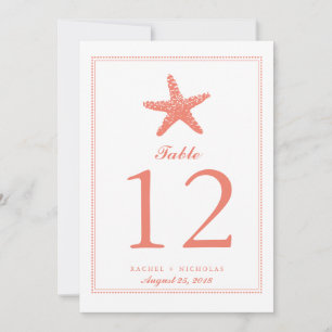 Convites Starfish Graceful Número do quadro