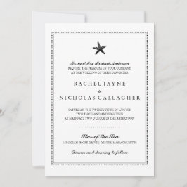 Convites Starfish Graceful Preto | Casamento
