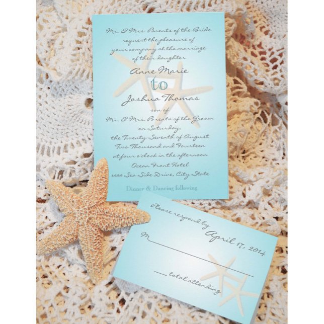 Convites Starfish Ocean Dream Wedding (Criador carregado)