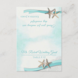Convites Starfish Ribbon and Lace DIY Seating rsvp Card