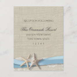 Convites Starfish Ribbon e Lace Blue Beach Response Card