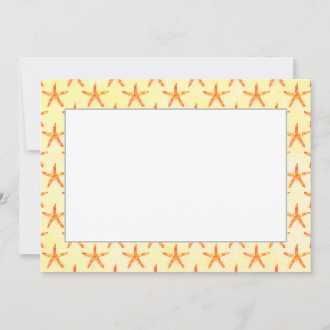 Convites Starfish Watercolor Art Pattern (Frente)