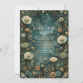 Convites Starlit Teal Celestial Astrantia Wedding