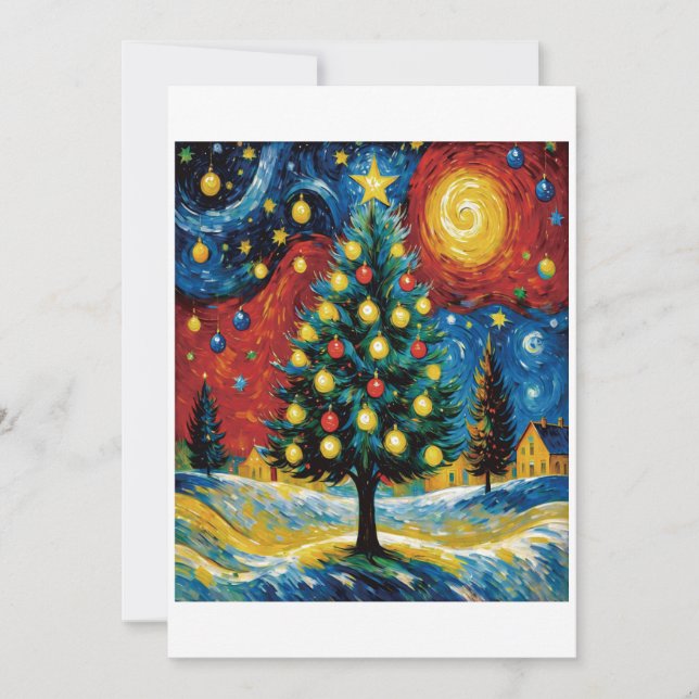 Convites Starry Christmas Night (Frente)