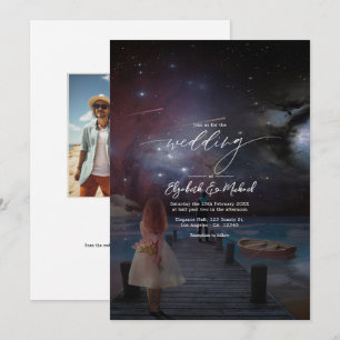 Convites Starry Night Dockside Wedding Código QR Foto