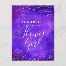 Convites Starry Night Galaxy Você Será Minha Menina Flor