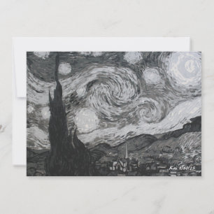 Convites Starry Night I Vincent Van Gogh Flat Card