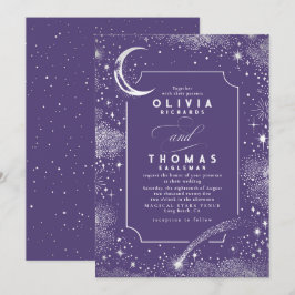Convites Starry Night Moon A Atirar Casamento Celestial da