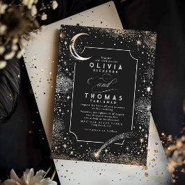 Convites Starry Night Moon A Atirar Casamento Celestial da