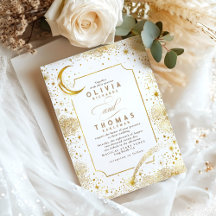 Starry Night Moon Falling Star Celestial Casamento