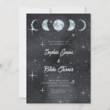 Starry Night Moon Fases Zodiac Celestial Casamento