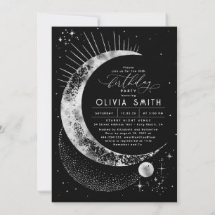 Convites Starry Night Moon Mystical Celestial Birthday