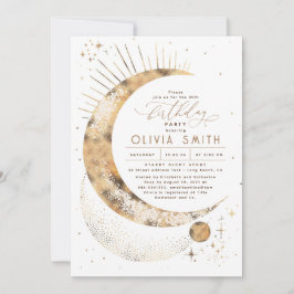 Convites Starry Night Moon Mystical Celestial Birthday