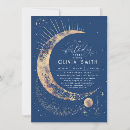 Convites Starry Night Moon Mystical Celestial Birthday