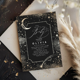 Convites Starry Night Moon Mystical Celestial Chá de fralda