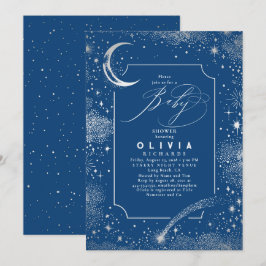 Convites Starry Night Moon Mystical Celestial Chá de fralda