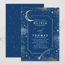 Convites Starry Night Moon Mystical Festa de noivado