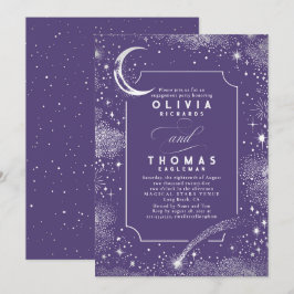 Convites Starry Night Moon Mystical Festa de noivado