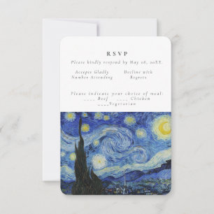Convites Starry Night Old Pinting Casamento RSVP