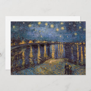 Convites Starry Night Over Rhone River por Vincent Van Gogh