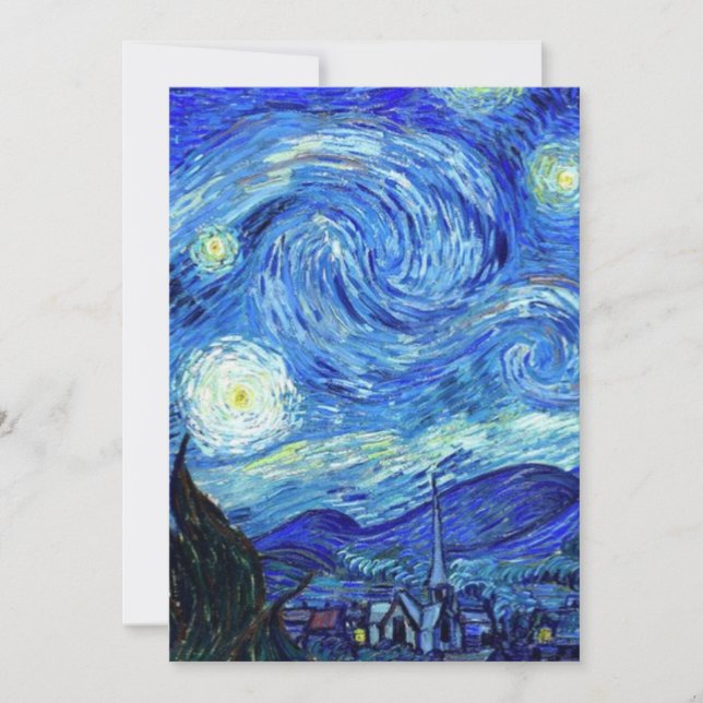 Convites Starry Night Por Vincent Van Gogh (Frente)