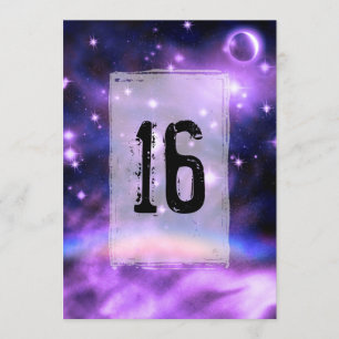 Convites Starry Night Rainbow Fantasy Sweet 16 Birthday