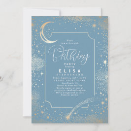 Convites Starry Night Sky Moon Mystical Celestial Aniversár