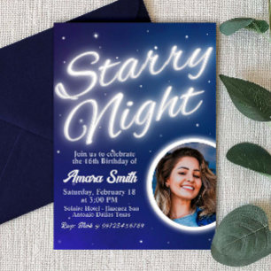 Convites Starry Night - Sob as estrelas com foto