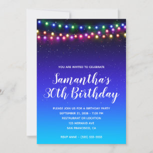 Convites Starry Ombre Street Lights aniversário de 30 anos
