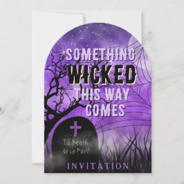 Convites Starry Purple Gótico Graveyard Full Moon Wicked