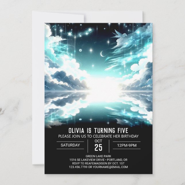 Convites Stars Celestial Digital Birthday (Frente)