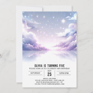 Convites Stars Elegante Celestial Digital Aniversário