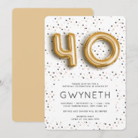 Stars n Gold Foil Balloon Type aniversário de 40 a