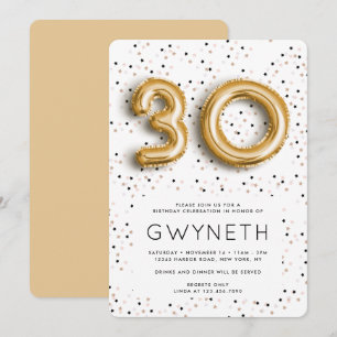 Convites Stars o tipo aniversário de 30 anos do balão da