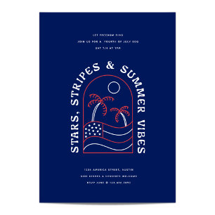 Convites Stars Stripes e Summer Vibes Festa do 4º CHURRASCO