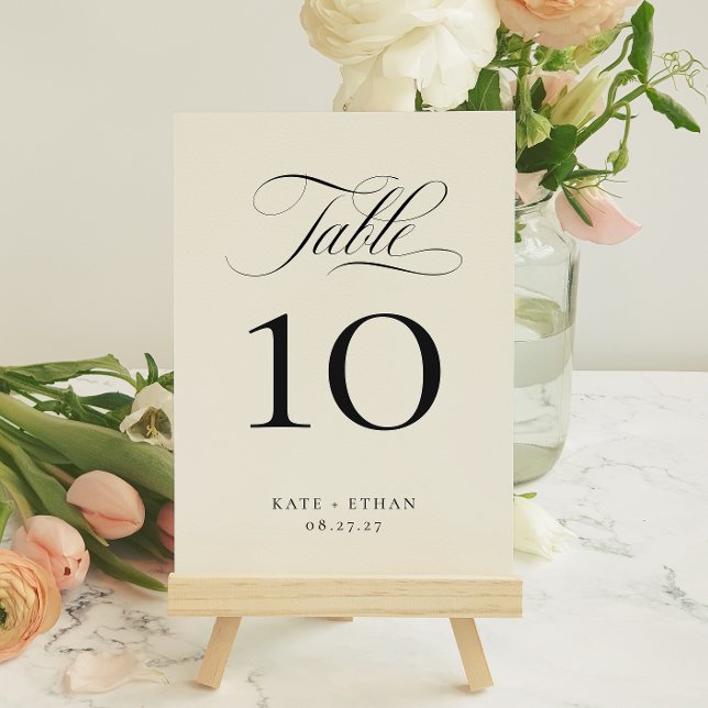 Convites STATELY CALLIGRAPHY Table Number Card (Criador carregado)